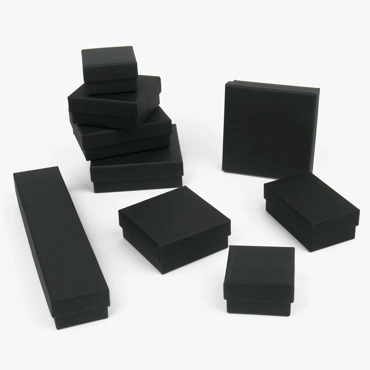 Black Square Jewelry Gift Box Organizer — Display & Packaging for Rings, Earrings, Necklaces, Bracelets, Brooches