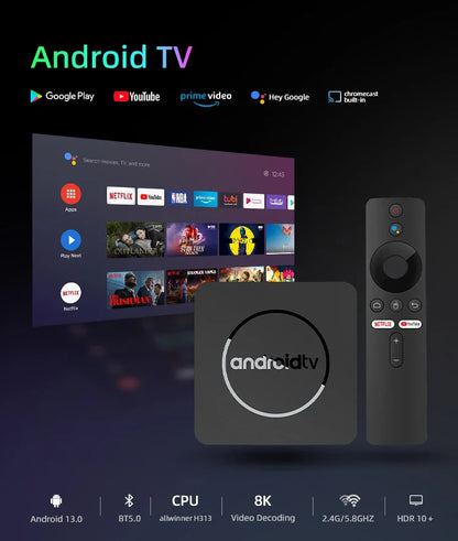 MAXA13 Android 13 8K Ultra HD Smart TV Box – 4GB+64GB WiFi6 Media Player for Netflix & YouTube