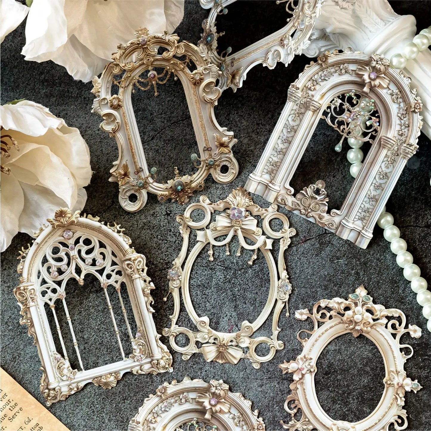 10 Pcs 3D Hollow Frame Card Paper for DIY Scrapbooking, Handmade Diary & Junk Journal Accessories