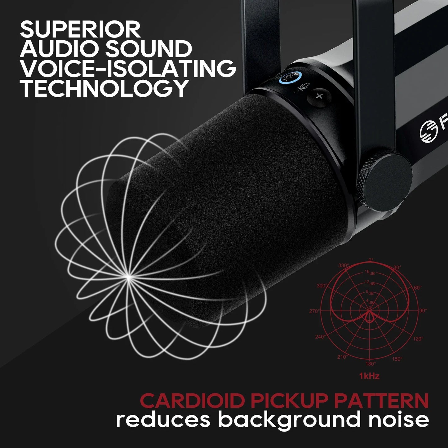 FDUCE SL40X/SL40 USB & XLR Dynamic Microphone – Built-in Headset Output & Sound Insulation for Podcasts, Gaming & Live Broadcast