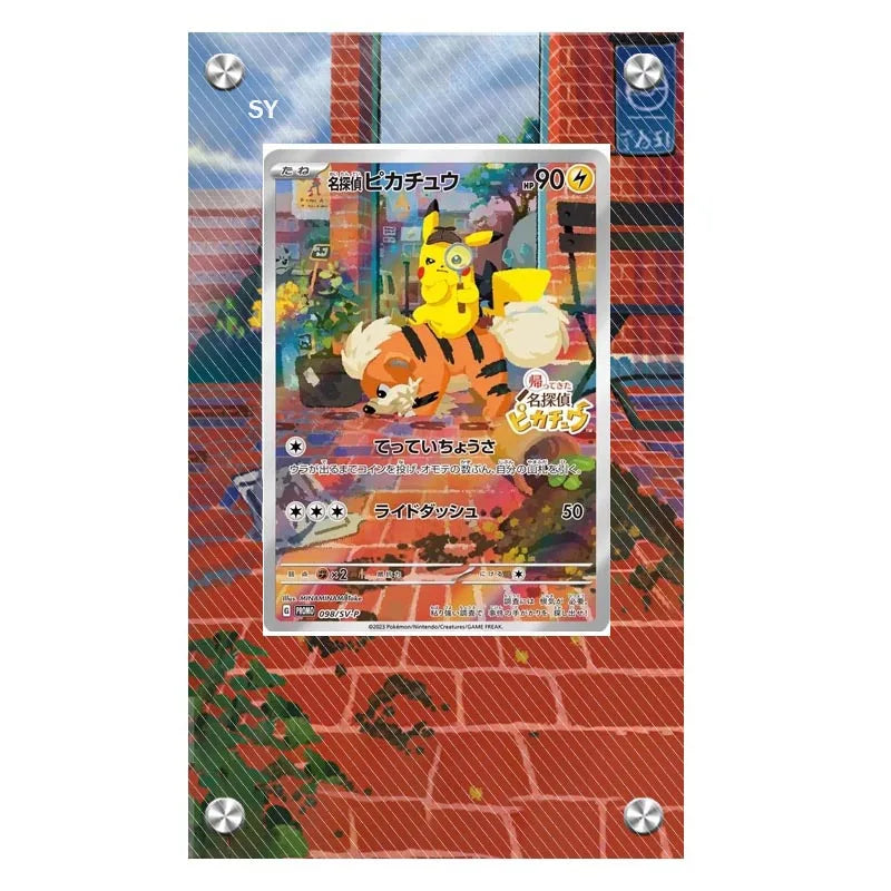 Pokémon Acrylic Extended Artwork Card Display Rack – Pikachu, Greninja, Magikarp & Kingdra Collectible Card Holder Display Case Gift