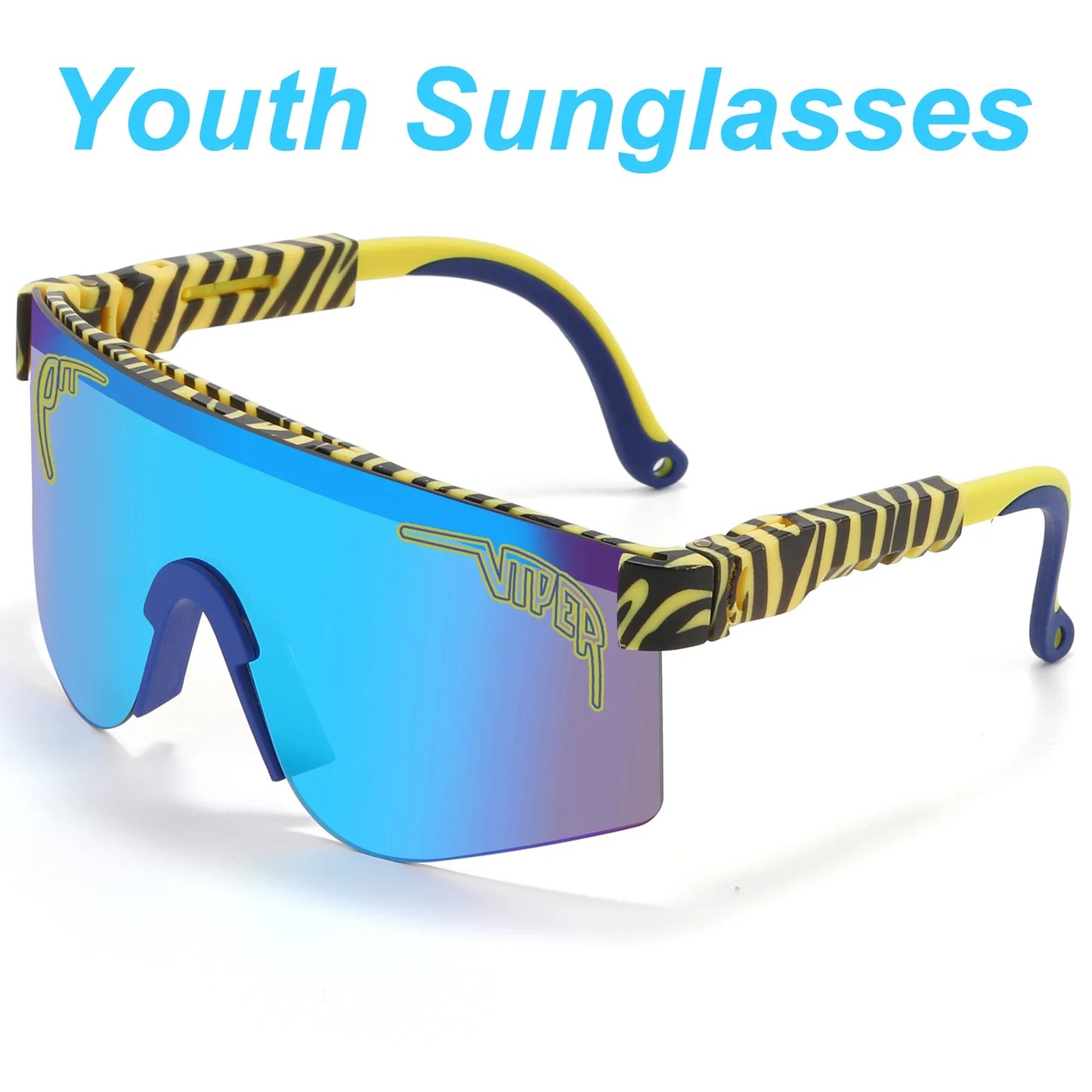 Youth Pit Viper Style Sunglasses – Sporty UV Eyewear for Kids, Teens & Small-Head Adults, Cycling & Driving Shades