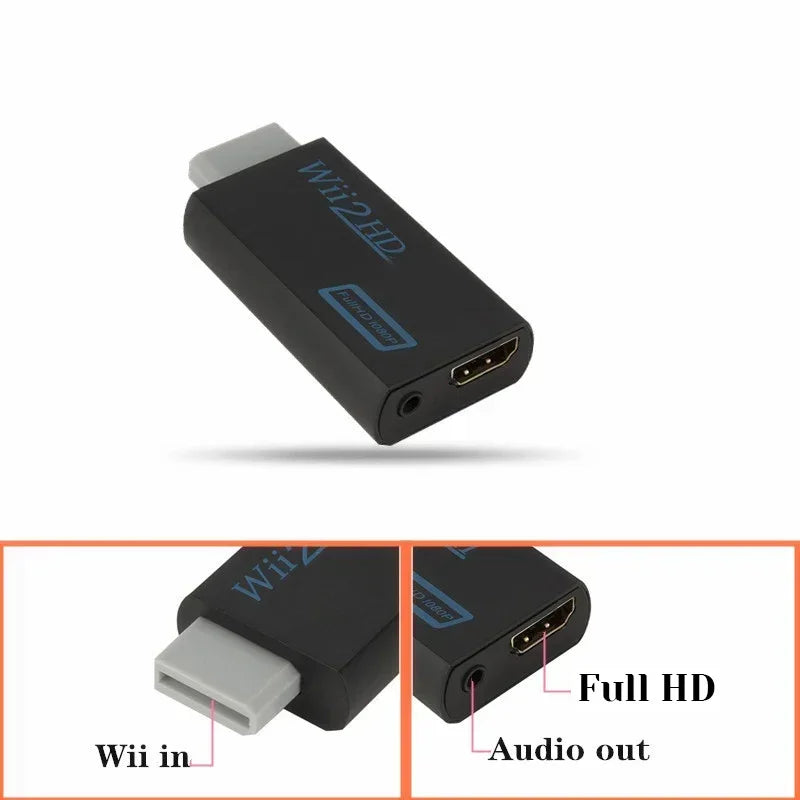 Full HD 1080P Wii to HDMI Converter Adapter – Wii2HDMI with 3.5mm Audio for PC & HDTV Display