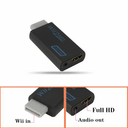 Full HD 1080P Wii to HDMI Converter Adapter – Wii2HDMI with 3.5mm Audio for PC & HDTV Display