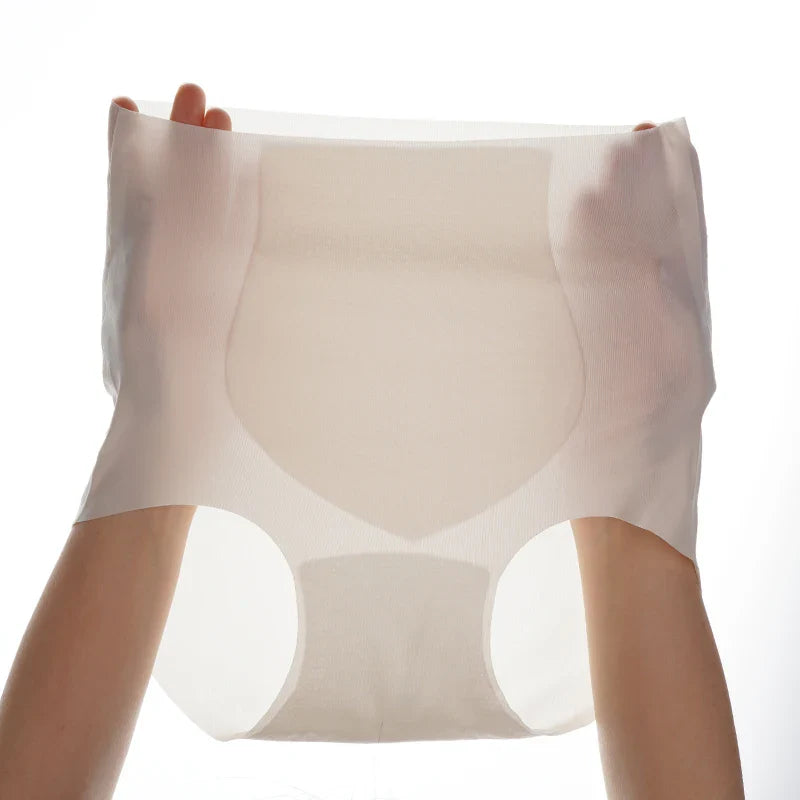 Seamless Ice Silk High Waist Panties - Quick-Drying, Ultra-Thin Women's Briefs for Summer Fitness | Sizes L-2XL