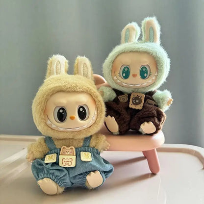 17cm Labubu Doll Clothes — Mini Outfit Accessories for K-Pop EXO I & II Dolls | Sitting Party Overalls Gift