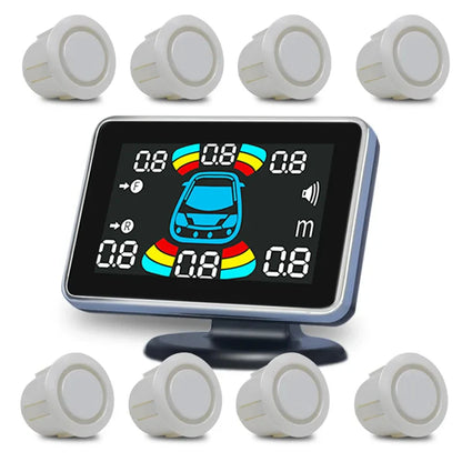 8-Channel Car Parking Sensor – Parktronic Reverse Backup Radar, Rear Auto Detector with Buzzer Assistance Kit