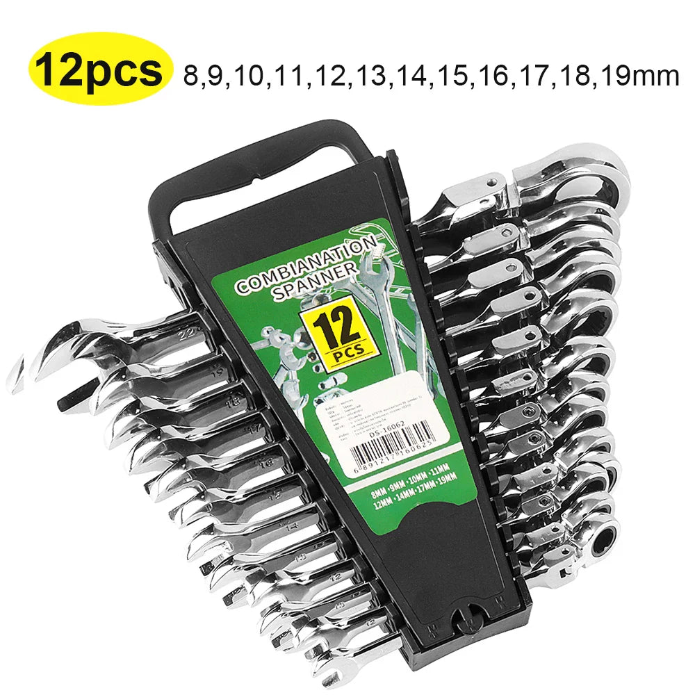 Professional Ratchet Wrench Set – Complete Socket & Flat Wrench Tool Kit for Automotive & Mechanical Repairs