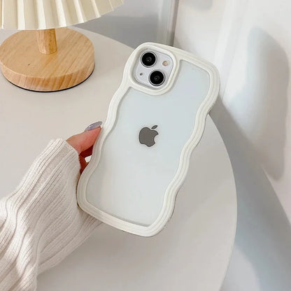 Candy Wavy Lines Bumper Case for iPhone 16/15/14/13/12/11 Pro Max Plus XR XS Max – Shockproof Clear Hard Back Cover