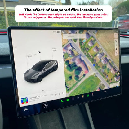 TESY Tempered Glass Screen Protector for Tesla Model YL/Y Juniper & Model 3 Highland - Front & Rear Display Protection