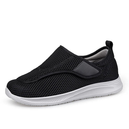 Adjustable Lightweight Open Walking Shoes for Men, Comfortable Diabetic Sneakers for Swollen & Elderly Feet, Breathable Support Fit