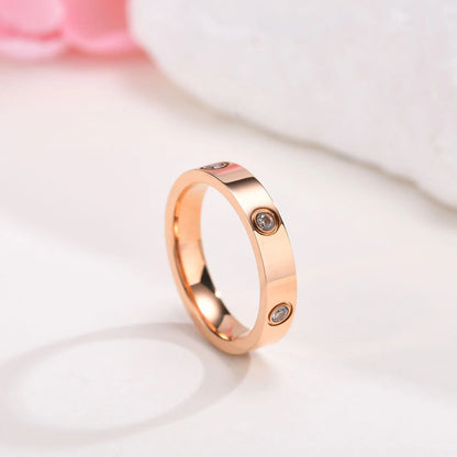 Gold-Plated Cubic Zirconia Love Ring — Promise & Wedding Band for Women