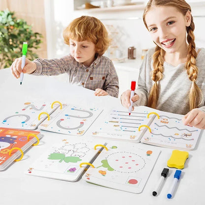 Magical Tracing Workbook — Reusable Montessori Drawing & Handwriting Practice Book for Children