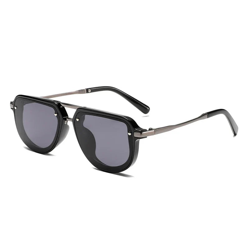 SHAUNA Retro Oval Sunglasses – Luxury Punk UV400 Shades for Women & Men