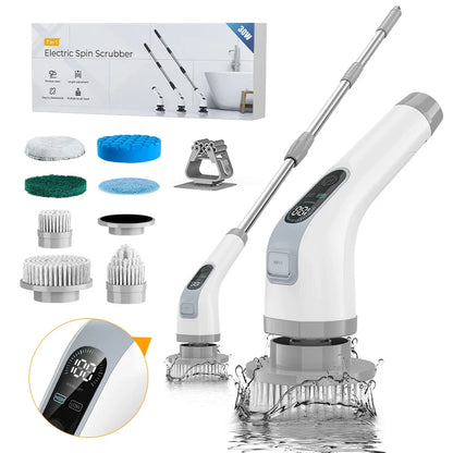 Cordless Electric Cleaning Brush – Multifunctional Handheld Spin Scrubber with 7 Attachments for Bathroom & Kitchen