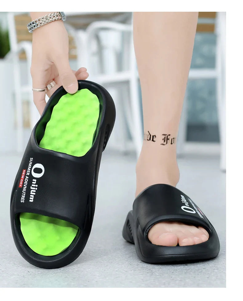 2024 Men’s Massage Slippers – Comfortable Indoor/Outdoor Slides & Beach Sandals, Sizes 38-47