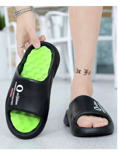 2024 Men’s Massage Slippers – Comfortable Indoor/Outdoor Slides & Beach Sandals, Sizes 38-47