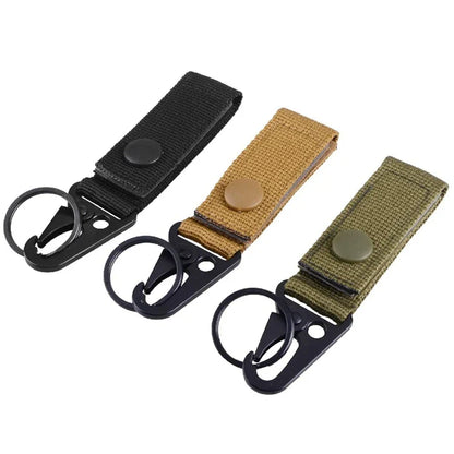 Tactical Molle Keychain with Metal Hook – Nylon Backpack Key Holder