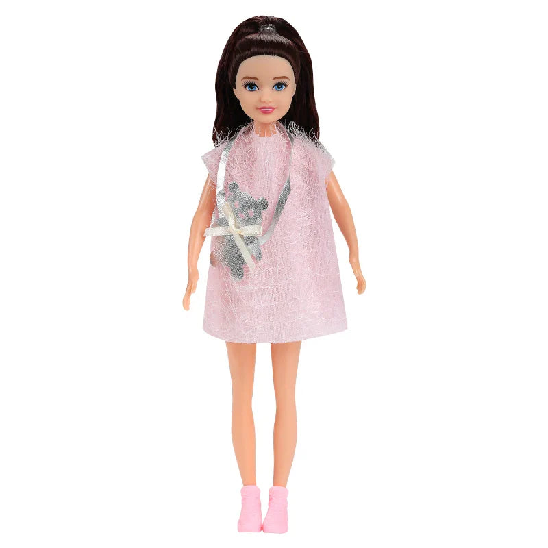 Kawaii 7-Inch Fashion Dolls for Little Girls – 23cm Female Figures for DIY Playhouse, Baby Toys & Gift