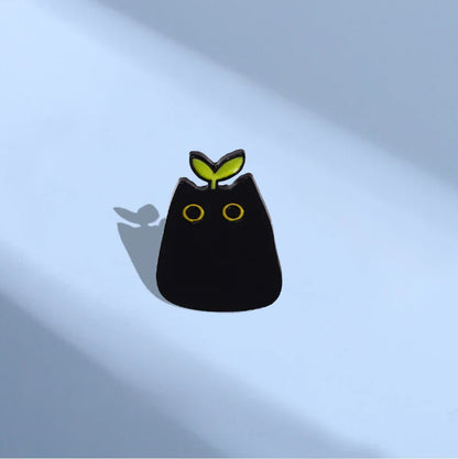 Cute Black Cat Enamel Pin – Cartoon Animal Metal Brooch Badge Jewelry Gift for Kids Punk Style