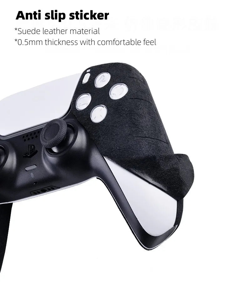 PS5 Controller Accessories – DualSense Edge Suede Leather Anti-Slip Soft Touch Sweat-Absorbing Sticker