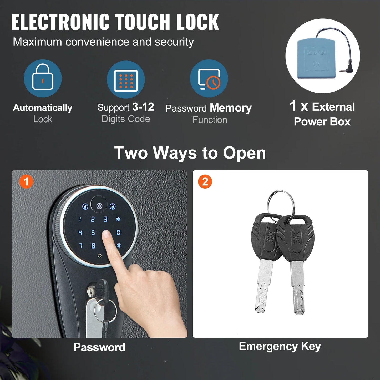 SucceBuy 3-8 Gun Safe – Digital Keypad Lock Cabinet with Removable Shelf for Rifles & Pistols