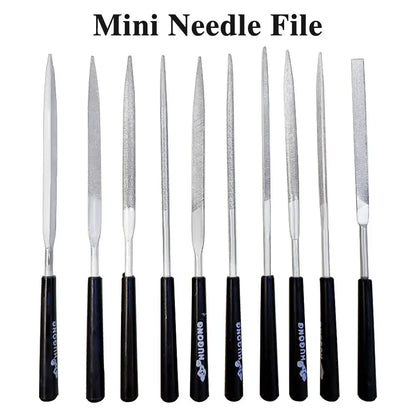 10pcs Diamond Mini Needle Files - 140mm Small Steel Files for DIY Woodworking, Metal, Glass, Stone, and Jewelry Polishing