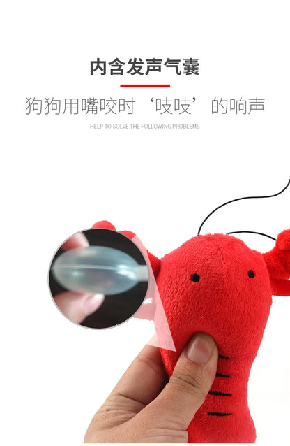Cute Lobster Plush Dog Toy – Bite-Resistant Squeaky Chew Toy for Puppies & Cats, Fun Pet Accessory