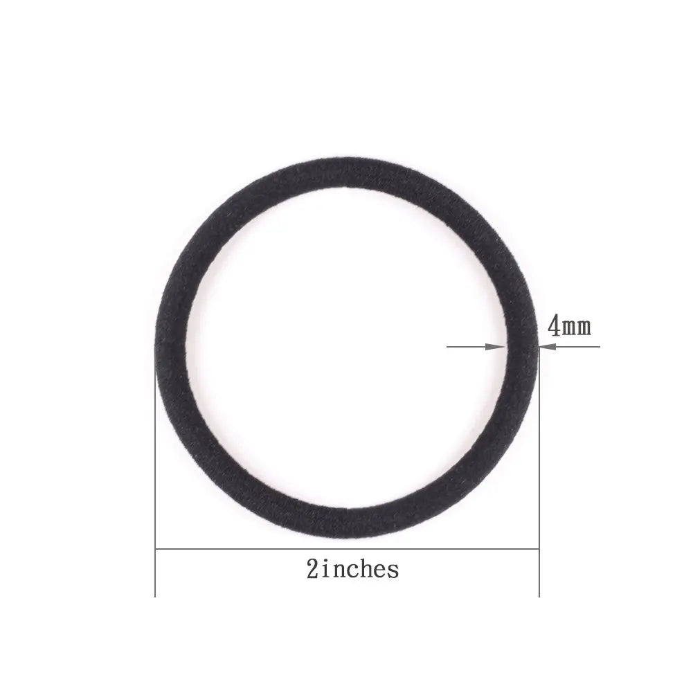 10/30/50PCS Black Elastic Hair Bands - 4MM Ponytail Holders & Scrunchies for Women, Men & Girls
