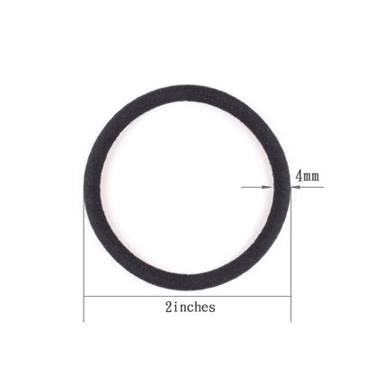 10/30/50PCS Black Elastic Hair Bands - 4MM Ponytail Holders & Scrunchies for Women, Men & Girls