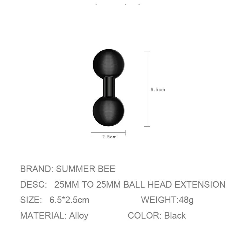 1" Ball Head Car & Motorcycle GPS Holder Mount – 10mm Base for GoPro, Yi, Insta360 & Phone Accessories
