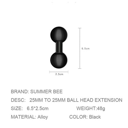 1" Ball Head Car & Motorcycle GPS Holder Mount – 10mm Base for GoPro, Yi, Insta360 & Phone Accessories