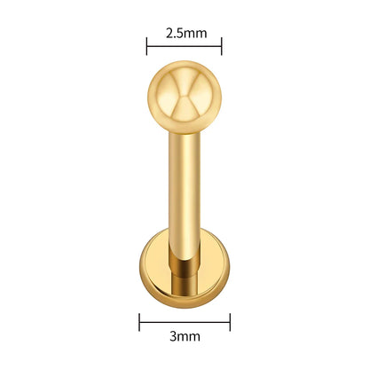 ASTM F136 Titanium Labret Stud Earrings – Threadless Push Pin Nose, Tragus, Cartilage & Helix Piercing Jewelry 16G/18G