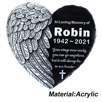 Personalized Memorial Plaque – Custom Engraved Grave Marker for Loved Ones or Pets (Dog & Cat), Remembrance Plaques