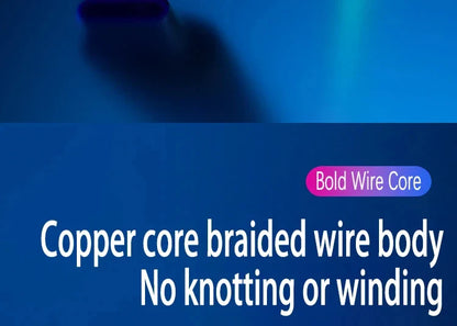 6A RGB 3-in-1 Fast Charging Cable – Colorful Breathing Light USB Data Cord for Car & Universal Use