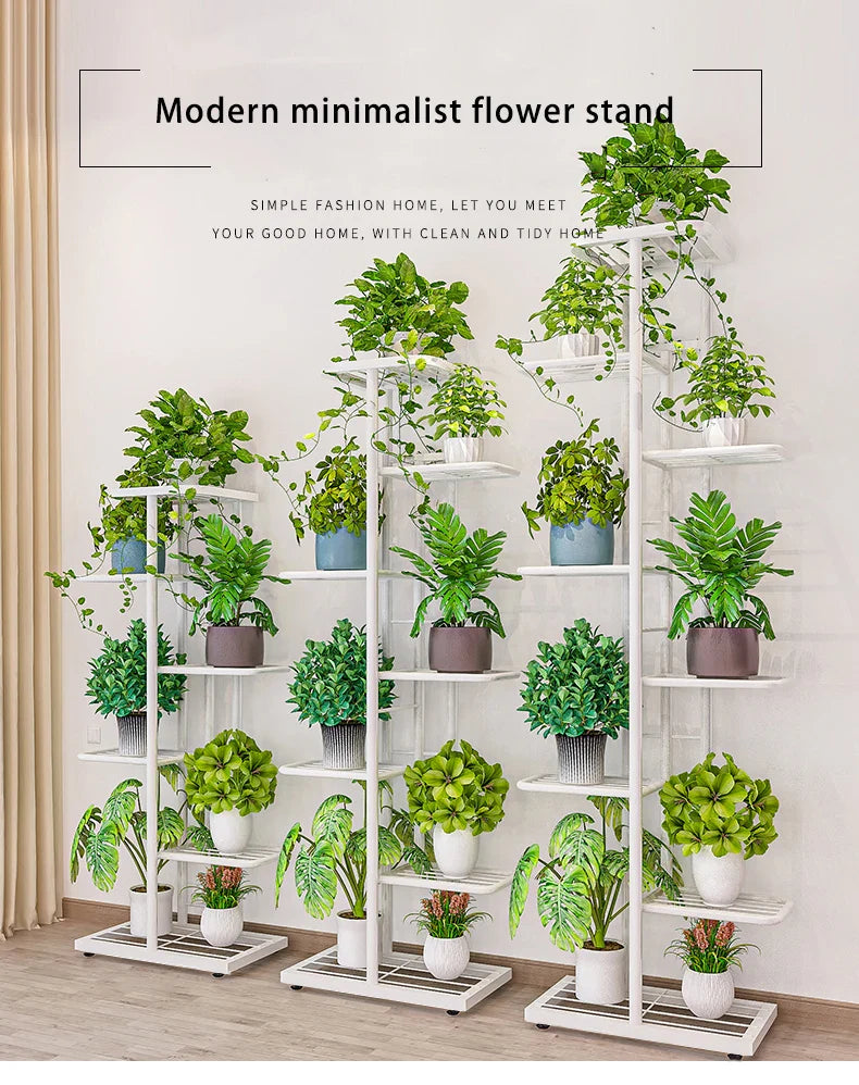 Cordlal Iron Plant Stand 6/7/8-Layer Flower Pot Holder Rack Organizer for Home Garden Decor