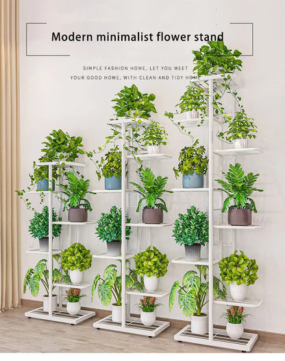 Cordlal Iron Plant Stand 6/7/8-Layer Flower Pot Holder Rack Organizer for Home Garden Decor