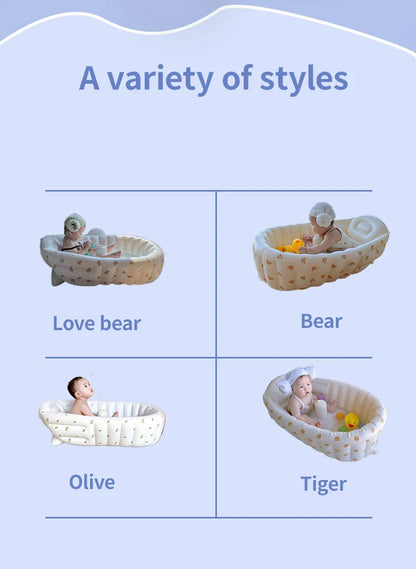 Animal Baby Inflatable Bathtub – Portable Outdoor Swimming Pool for Newborns & Kids