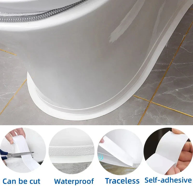 Self-Adhesive PVC Sealing Tape – Waterproof, Oil-Proof Caulk Strip for Kitchen, Bathroom, Sink & Toilet (1/2/3.2M)