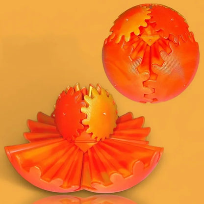 3D Printed Gear Ball Fidget Toy – Spinning Stress Relief Cube for Kids & Adults