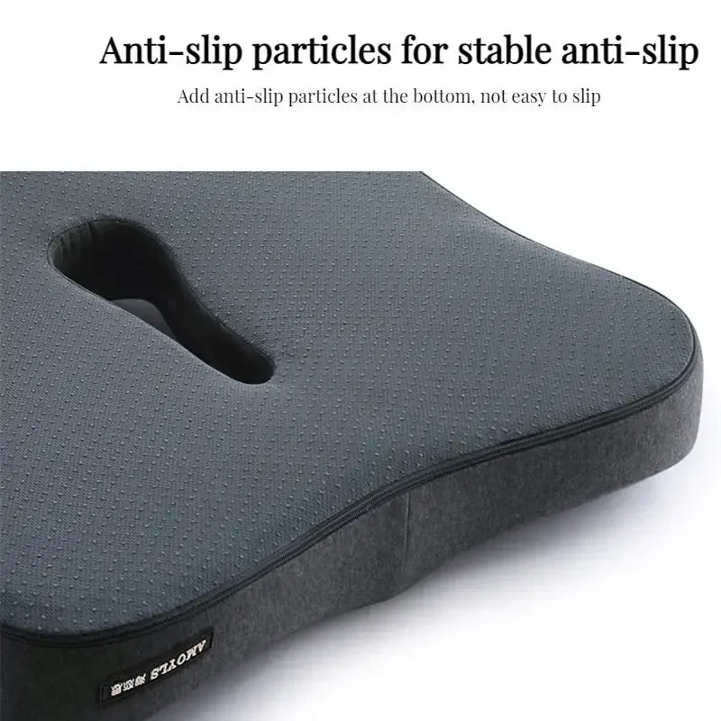 Memory Foam Office Chair & Car Seat Cushion – Orthopedic Lumbar Support Pillow with Coccyx Relief & Massage Back Pad