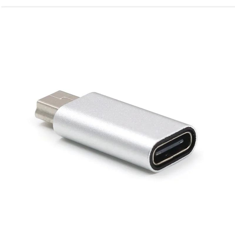Mini USB to USB Type-C Adapter – 5-Pin Male to Female Data Transfer Connector for GoPro, MP3, Camera & PC