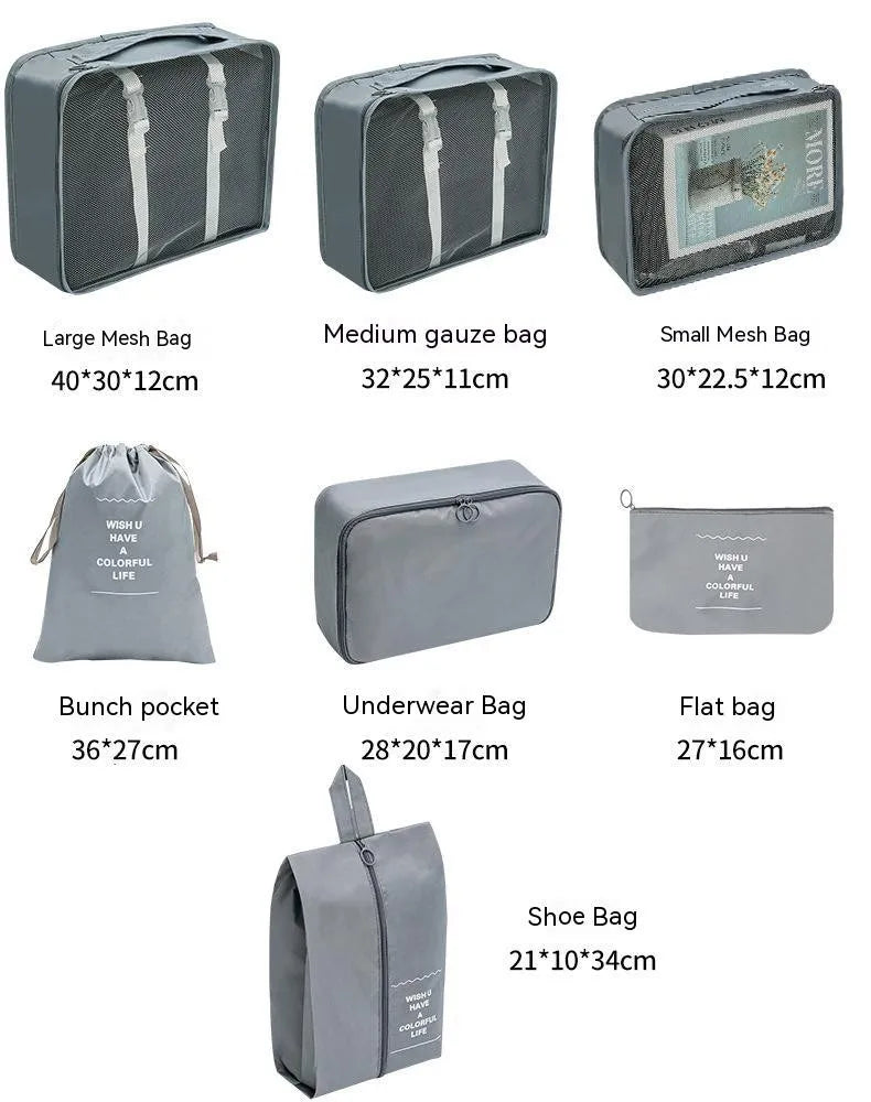 7/8/9/10-Pcs Travel Organizer Set — Portable Packing Cubes for Luggage, Clothes & Shoes, Foldable Storage Bags