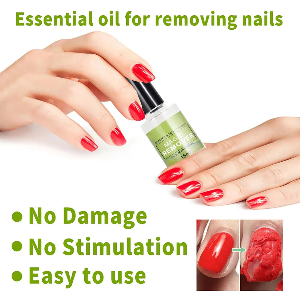 Professional Nail Polish Remover Gel — Fast 3-Min Soak-Off, Safe on Nails, Removes UV & Gel Polish Quickly