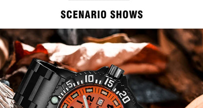 Addies Men's Military Watch - Luminous, Multi-Functional Quartz with Nylon & Steel Strap, Waterproof Outdoor Sports Watch