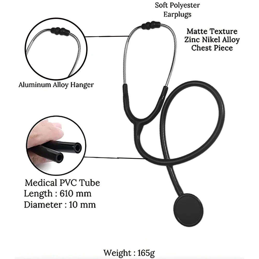 AiQUE Double Chest Piece Stethoscope — Professional Cardiology Medical Device for Doctors and Medical Students
