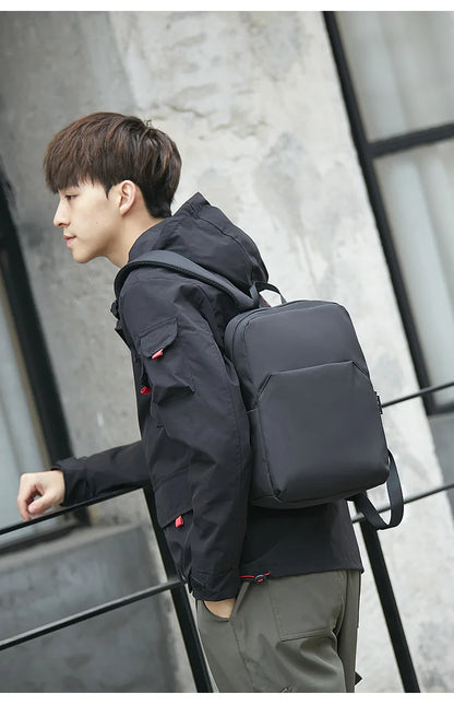 Mini Canvas Men’s Backpack – Black Rucksack, Waterproof School & Travel Bag