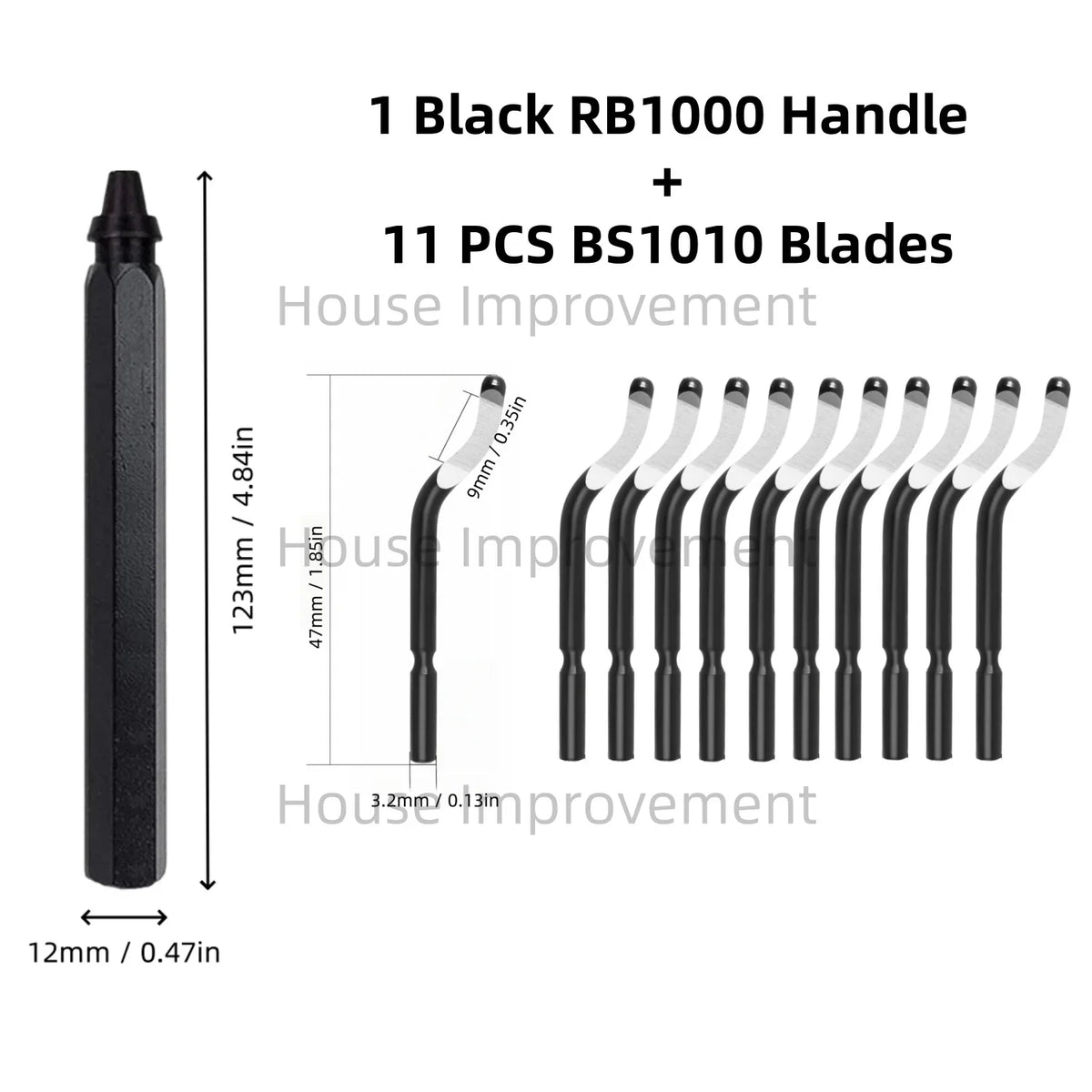 11-Piece Deburring Tool Set - High-Speed Steel Swivel Blades for Metal, Plastic, PVC, Copper, Aluminum & Resin