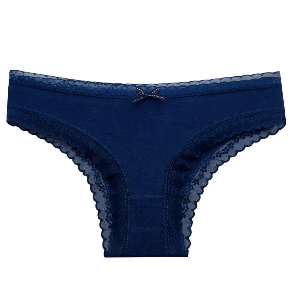 5-Pcs Women’s Cotton Panties Set – Sexy Lace Low Waist Underwear, Girls’ Briefs M-XL