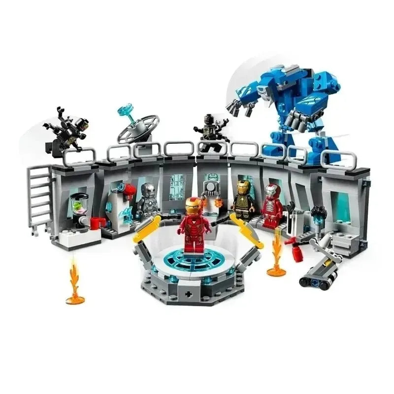 HOT 76125 Iron Man Mech Showroom Building Block Set for Kids — Superhero Toy & Birthday/Party Gift